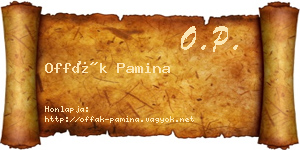 Offák Pamina névjegykártya
